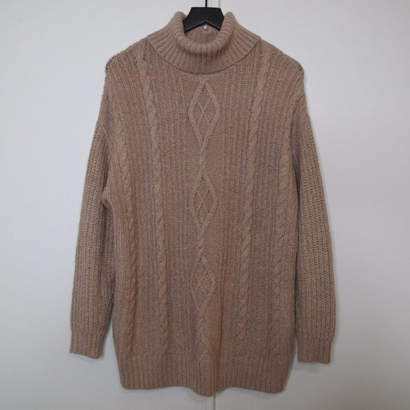 TORRID Beige Cable Knit Turtleneck Sweater - Picture 4 of 9